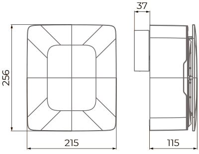 Blauberg Qubit-E 55/110 H - Dimensions
