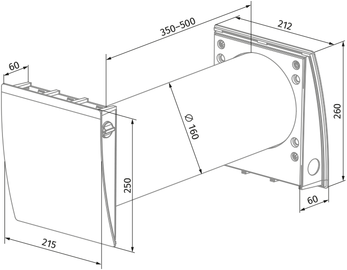 Blauberg Vento Eco Comfort Pro - Dimensions